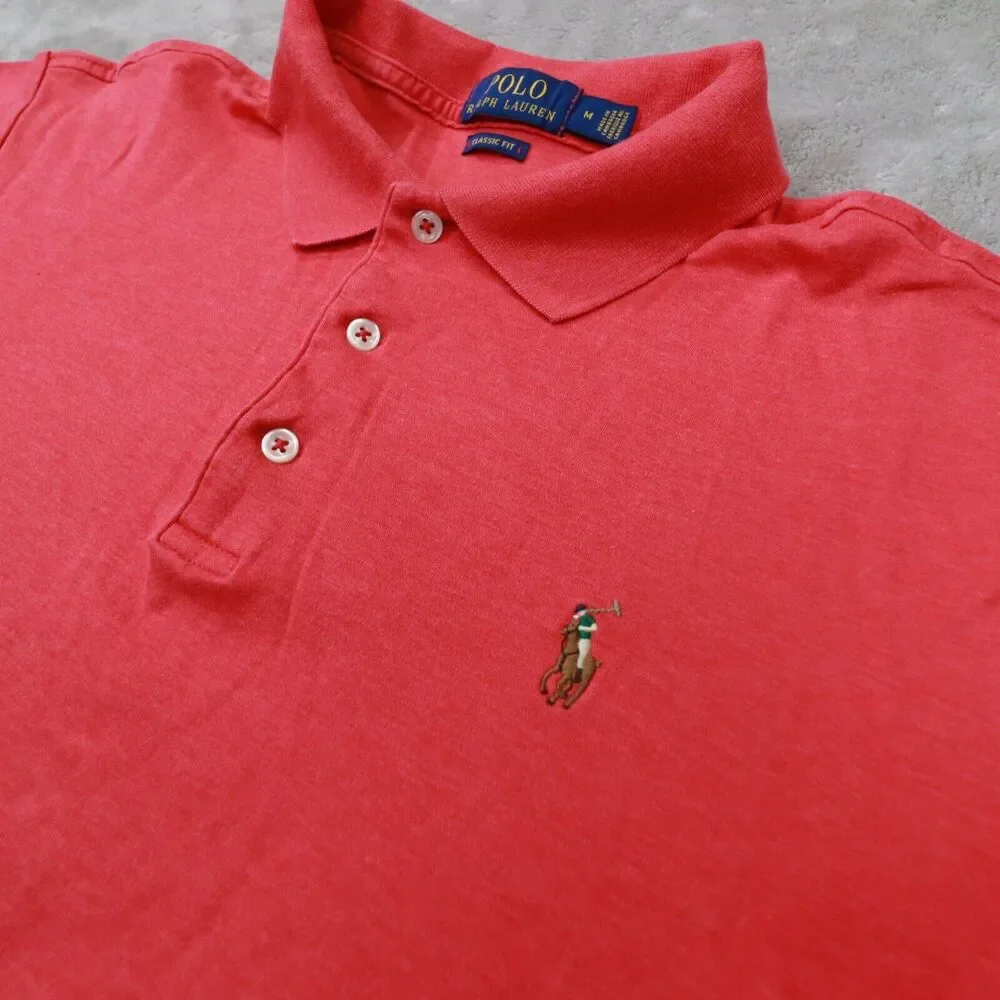 Polo Ralph Lauren Men's Classic Fit Red‎ Short Sleeve Polo Size Medium